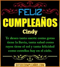 Frases de Cumpleaños Cindy